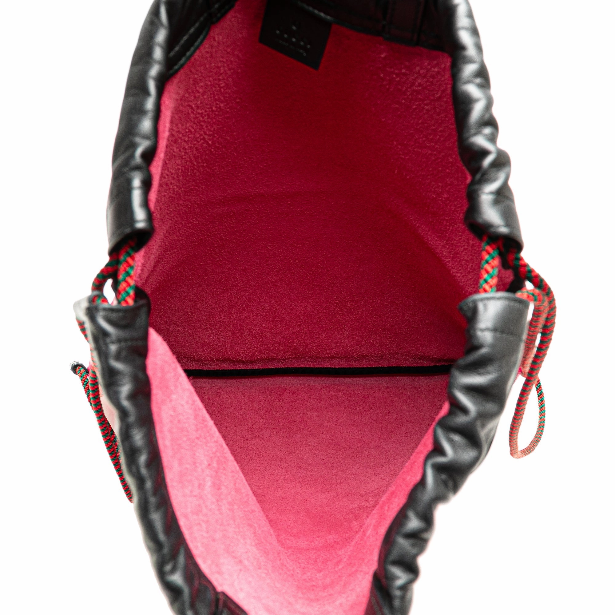 Leather Logo Drawstring Backpack
