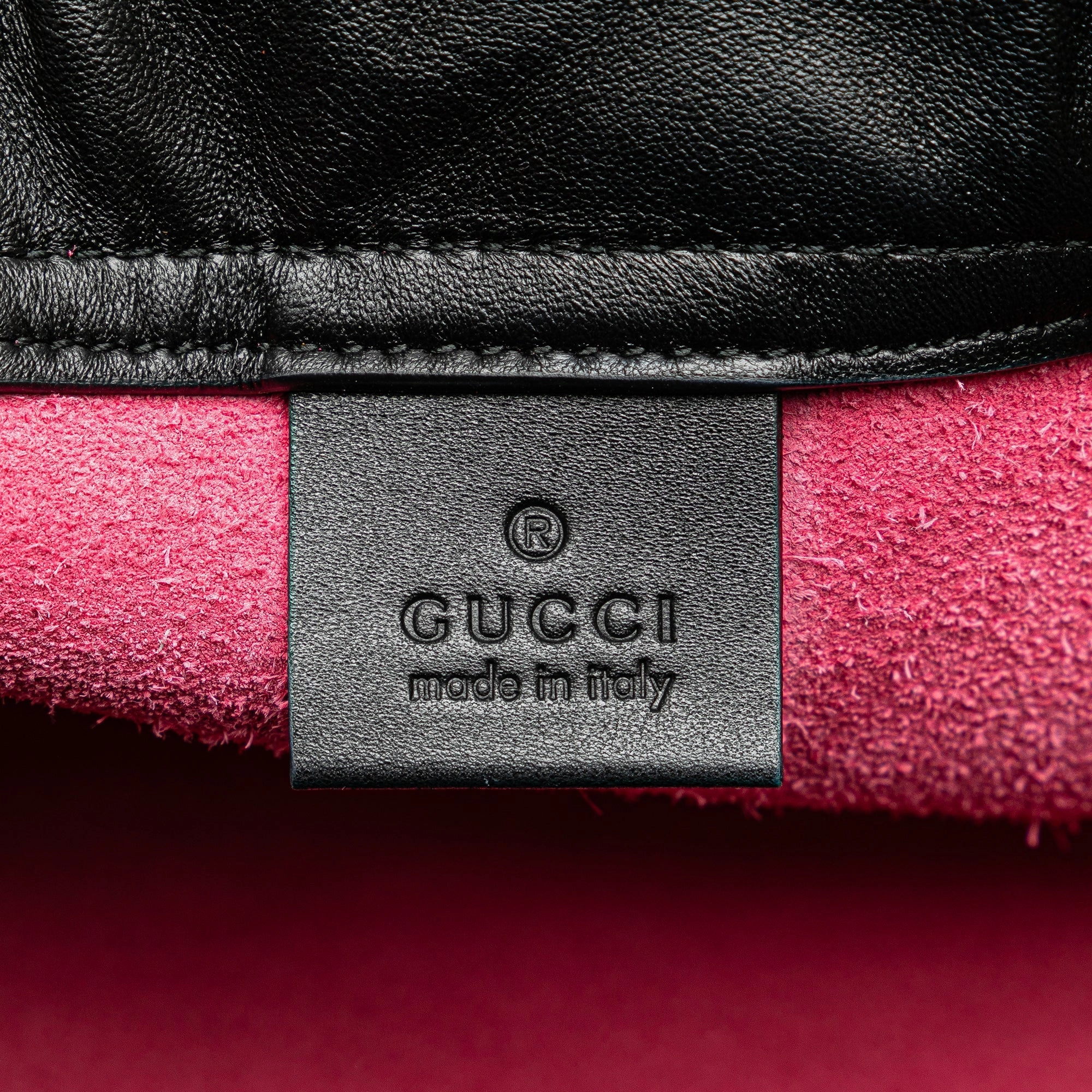 Leather Logo Drawstring Backpack