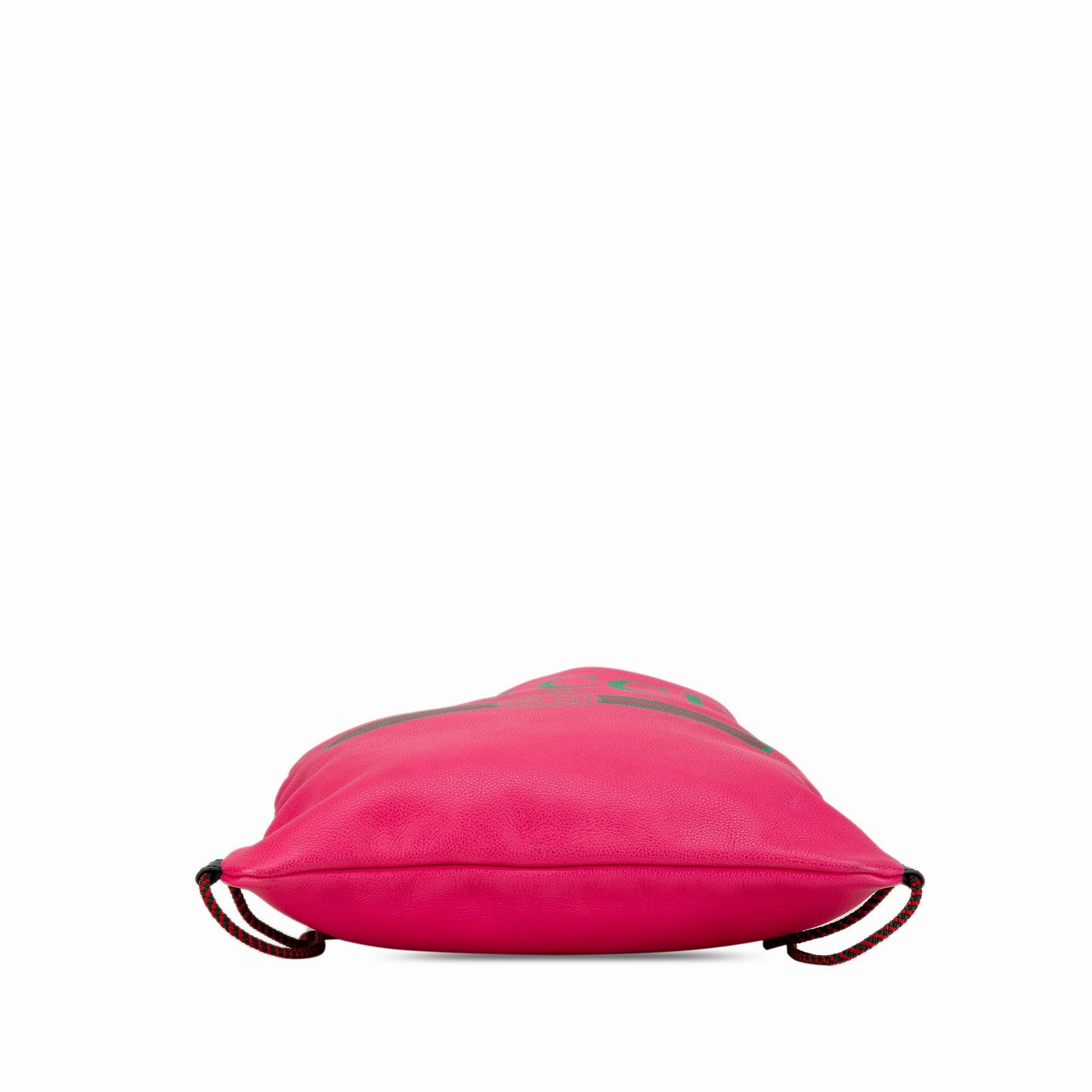 Leather Logo Drawstring Backpack