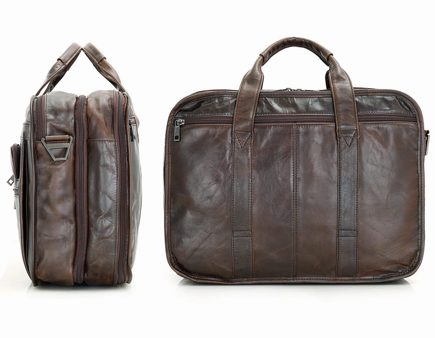 Leather Men Bag,Berchirly Genuine Leather 15inch Expandable Laptop Computer Business Briefcase Bags Cowhide Handbag Case