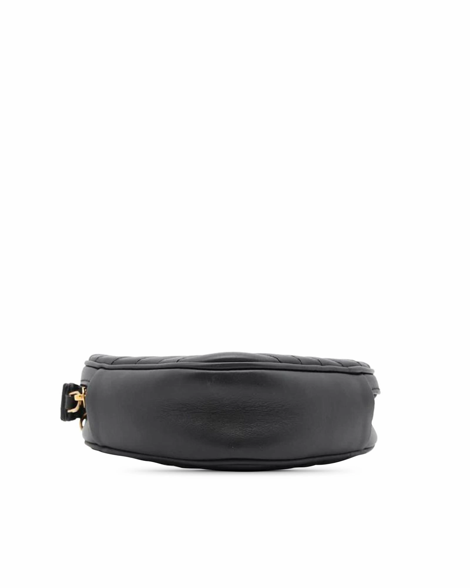 Leather Quilted Heart Crossbody Bag with Detachable Strap
