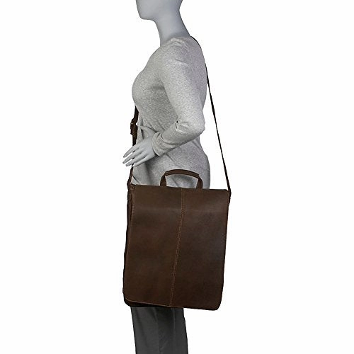 Ledonne Distressed Leather Laptop Messenger Bag, Tan