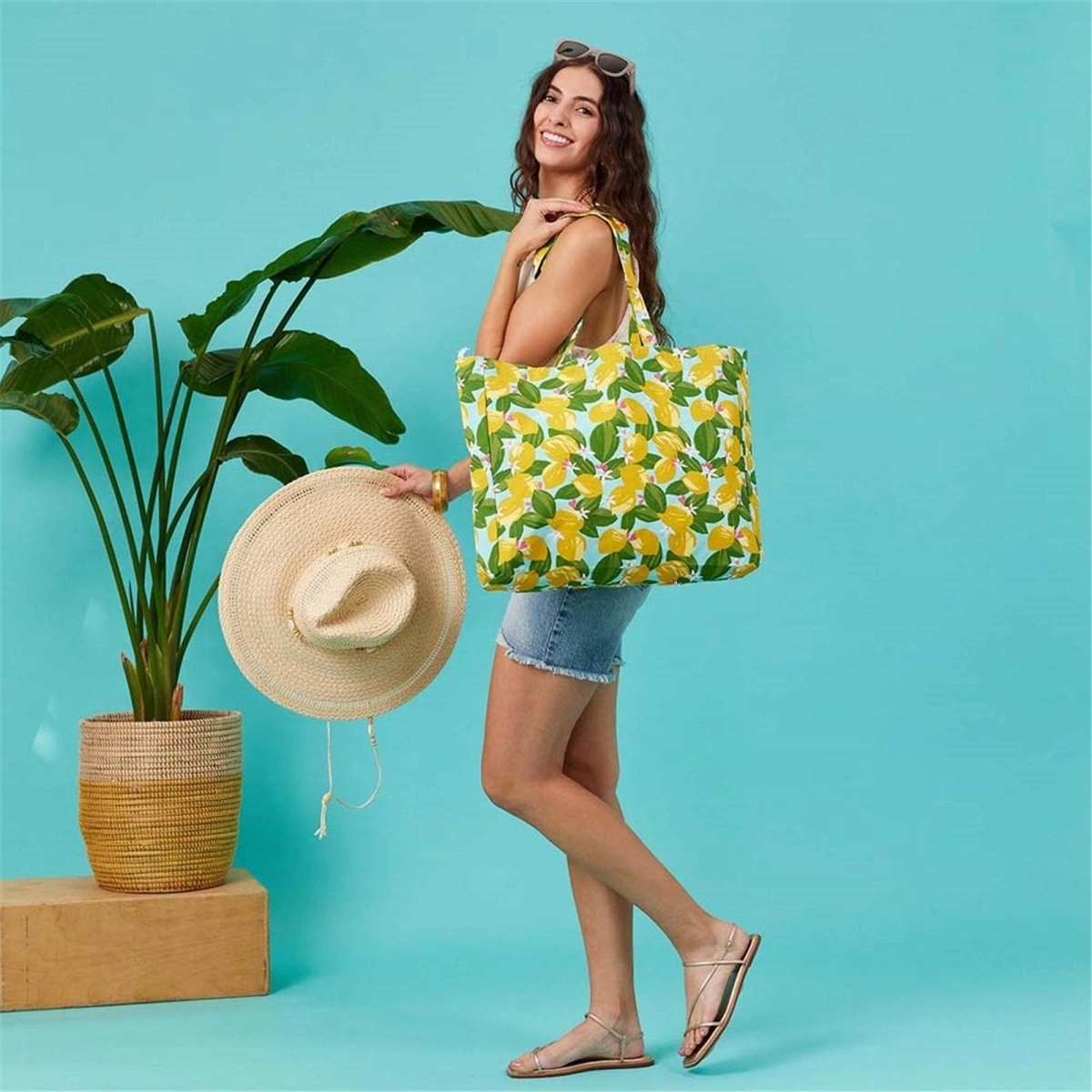 Lemon Blossoms Little Shopper Tote Bag