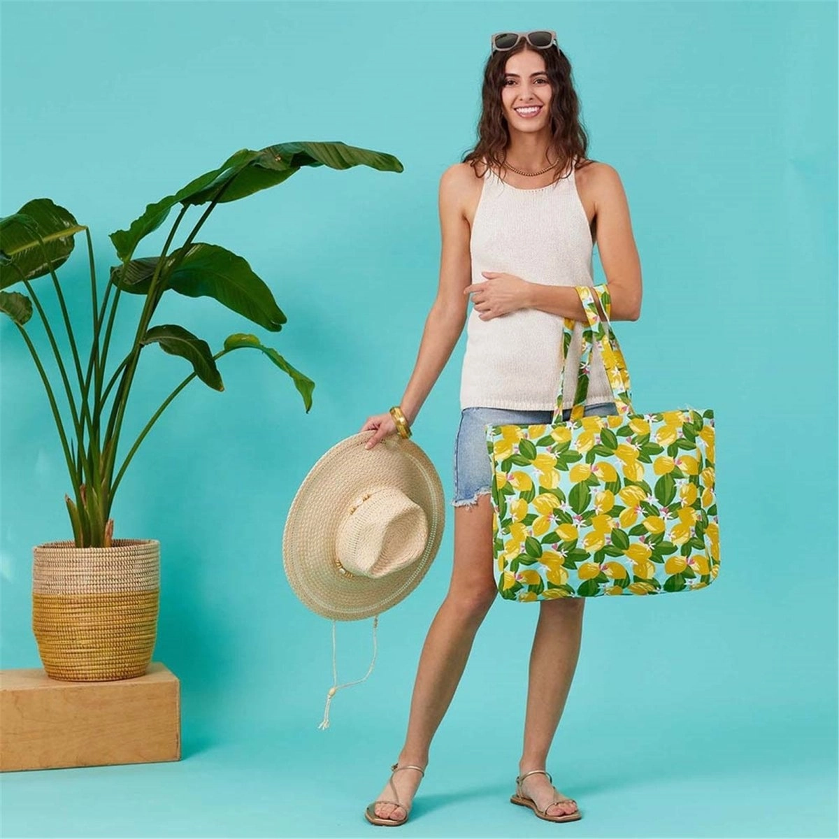 Lemon Blossoms Little Shopper Tote Bag