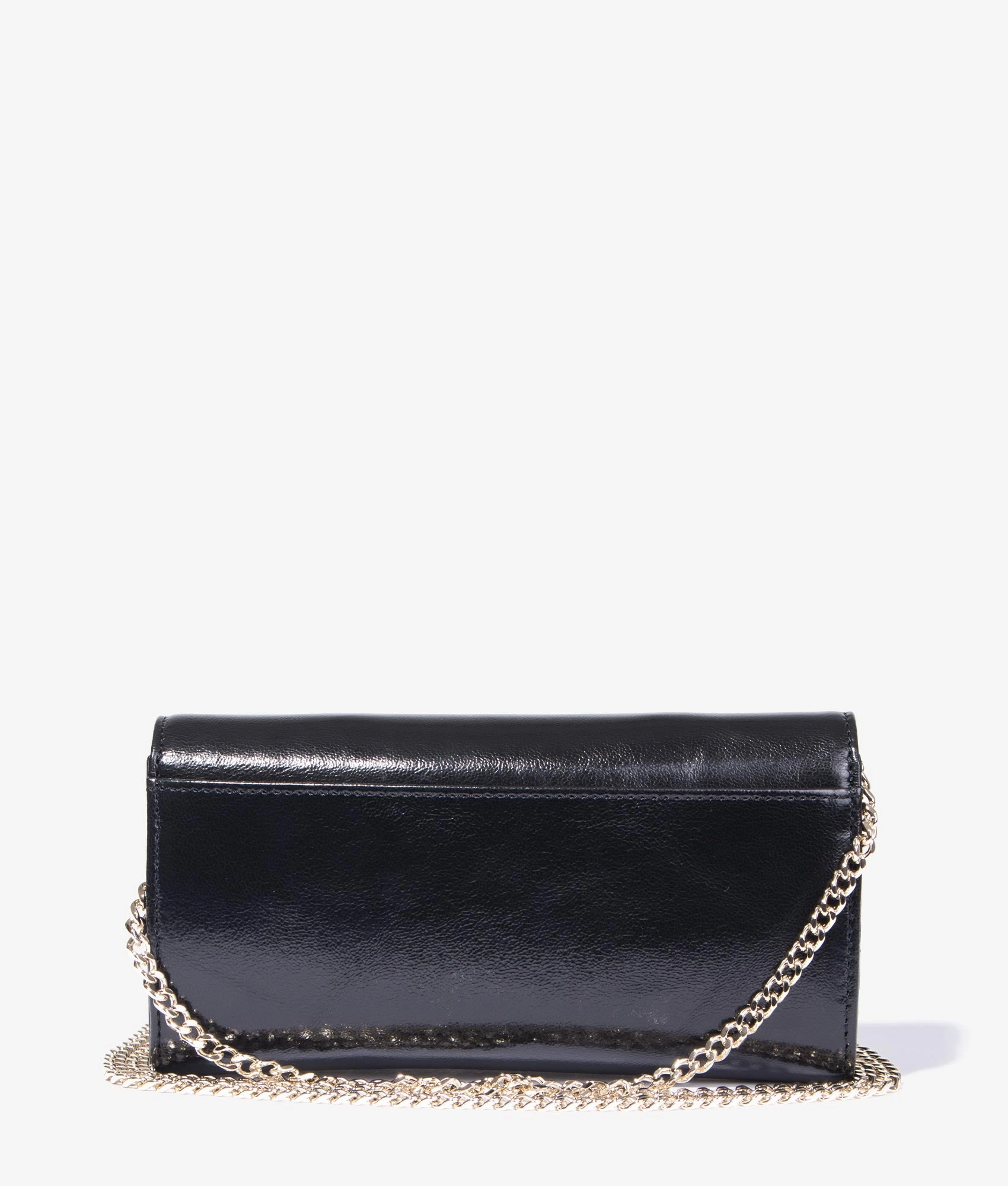 Liberta metallic purse on a chain in black