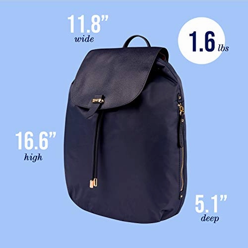 Lipault - Plume Avenue Backpack - 15" Laptop Over Shoulder Purse Bag for Women - Night Blue
