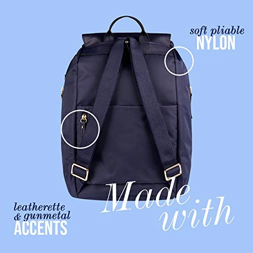 Lipault - Plume Avenue Backpack - 15" Laptop Over Shoulder Purse Bag for Women - Night Blue