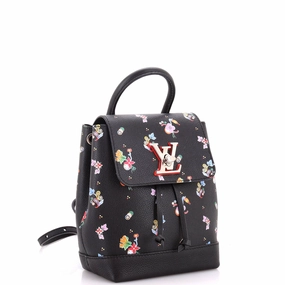 Lockme Backpack Floral Printed Leather Mini