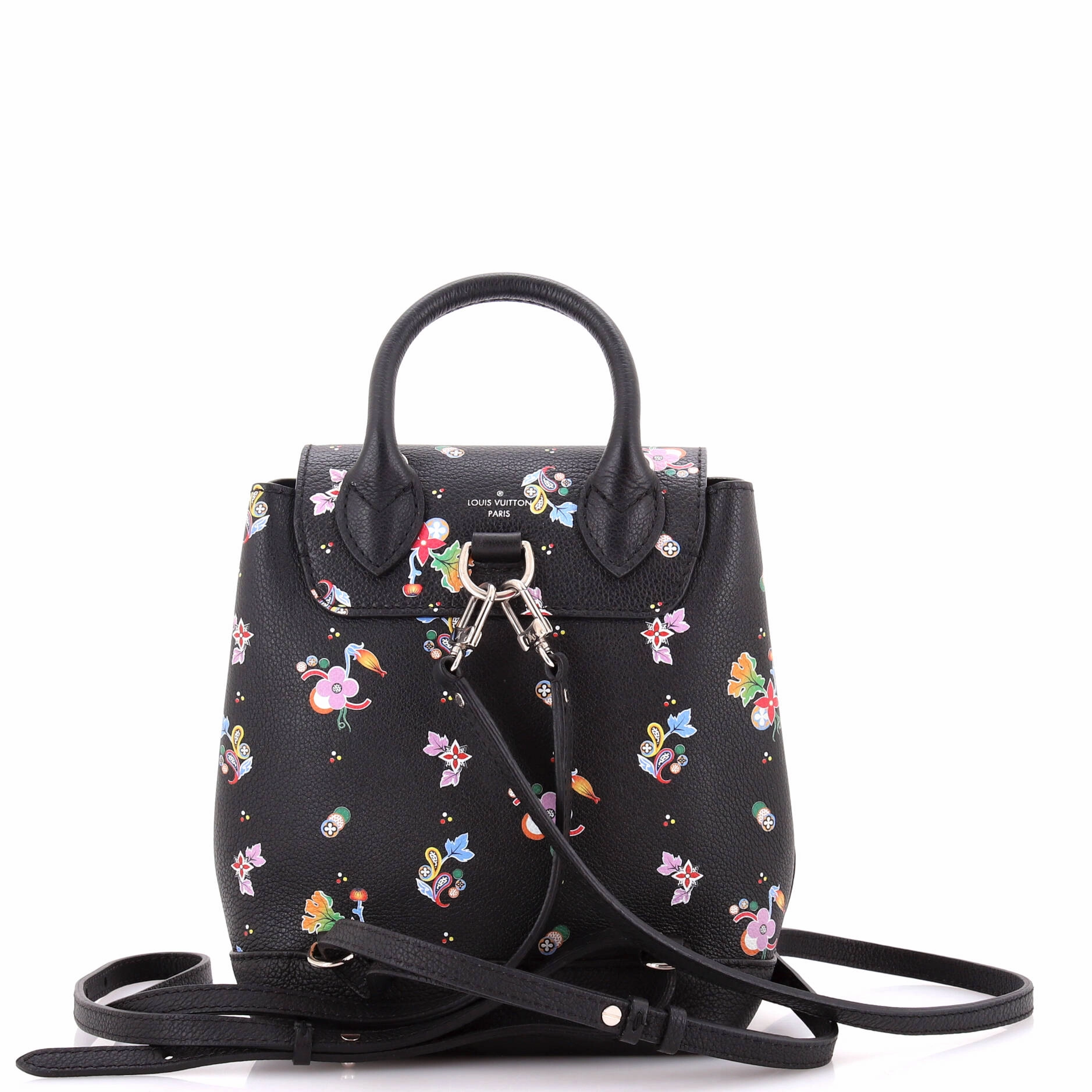 Lockme Backpack Floral Printed Leather Mini