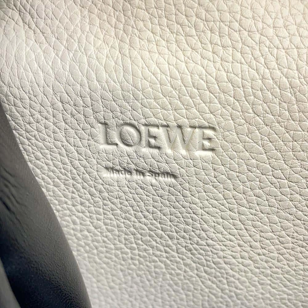 LOEWE Barcelona Shoulder Bag Ivory Leather Size Mini
