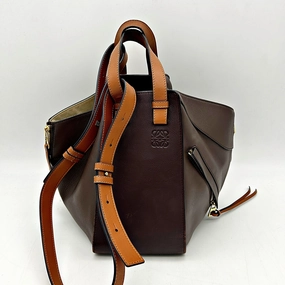 LOEWE Calfskin Small Hammock Shoulder Bag Oxblood Tan LA32395