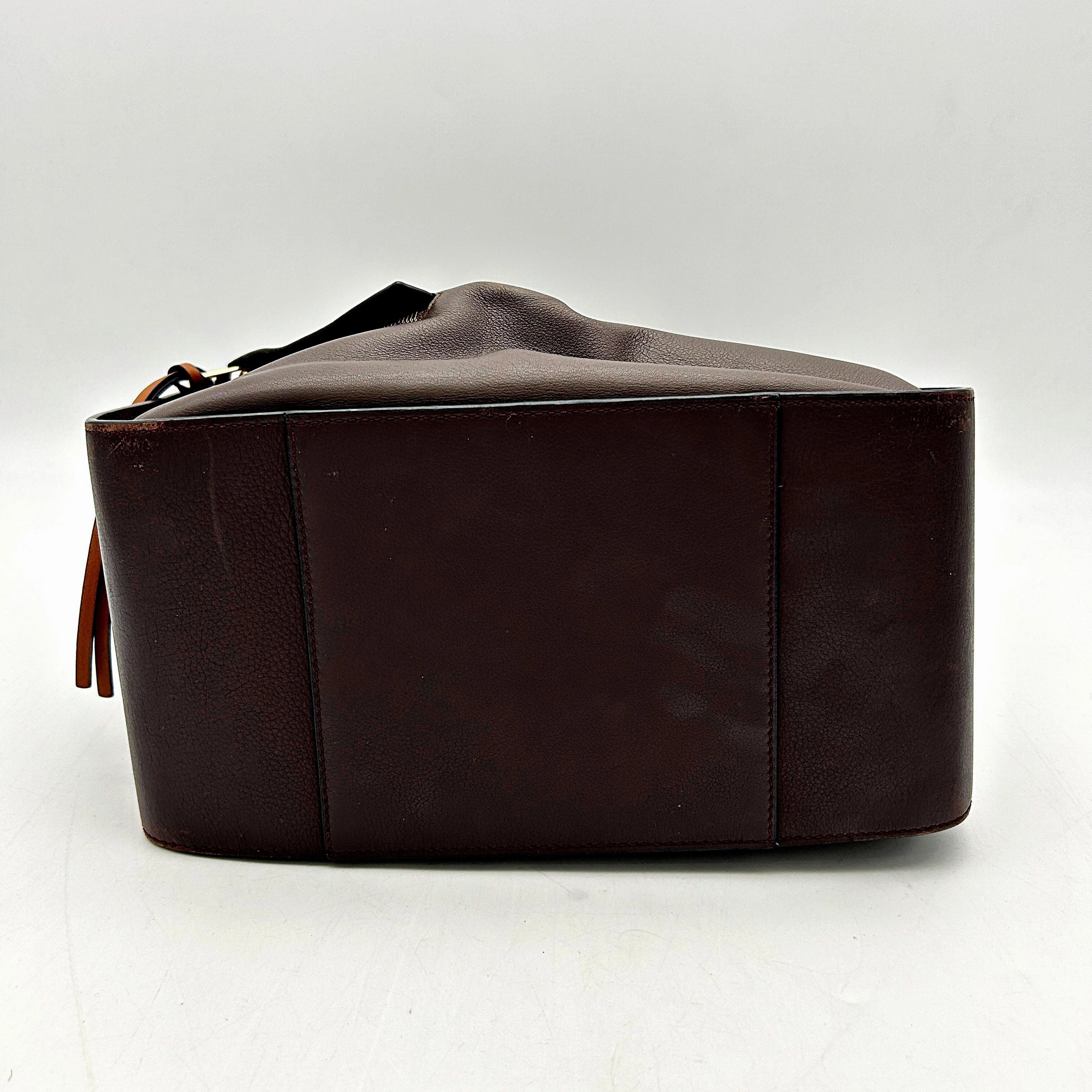 LOEWE Calfskin Small Hammock Shoulder Bag Oxblood Tan LA32395