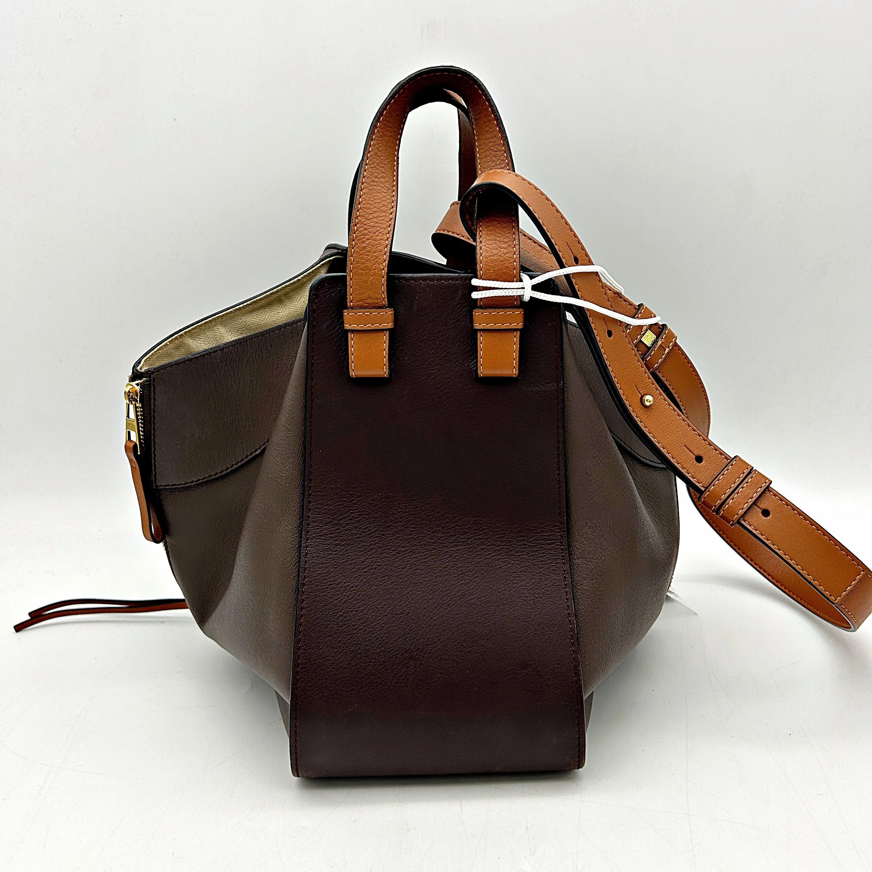 LOEWE Calfskin Small Hammock Shoulder Bag Oxblood Tan LA32395