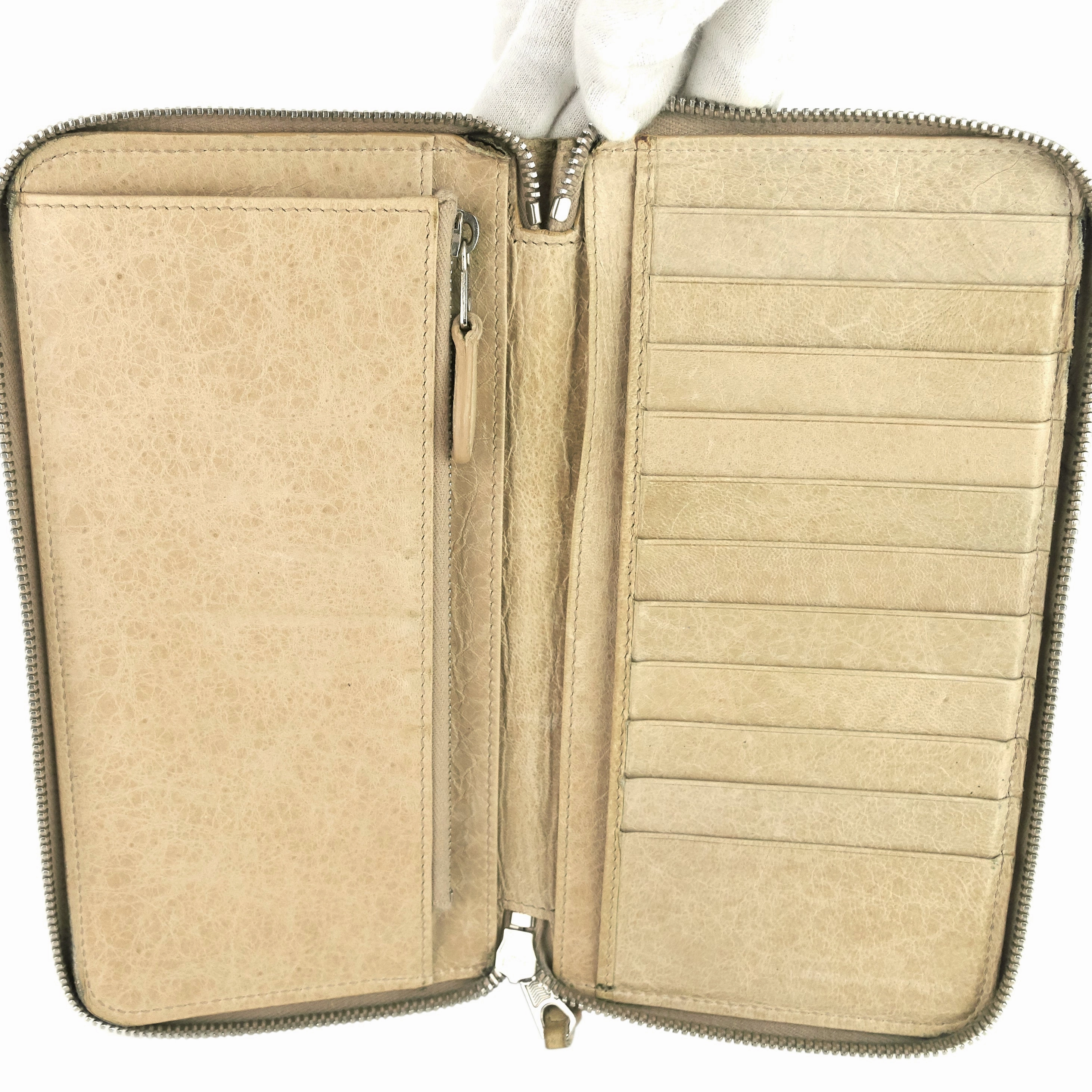 Long Zipper Agneau Leather Wallet