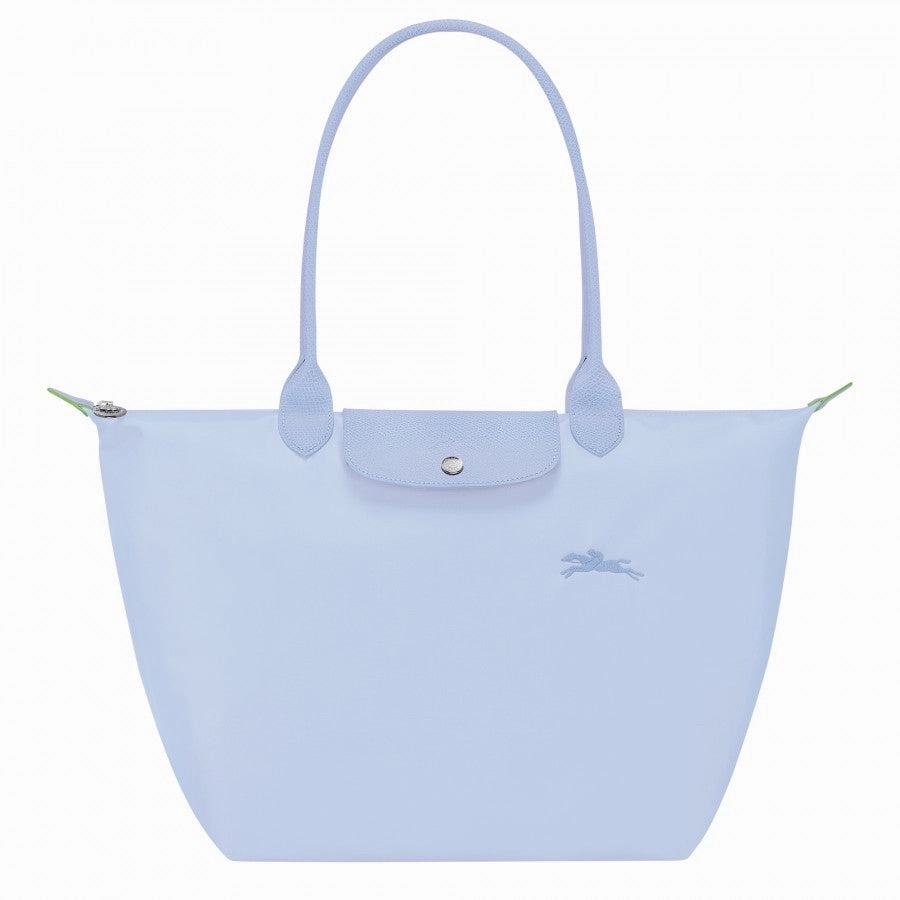 Longchamp Le Pliage Green Tote Bag Sky Blue- Recycled Canvas