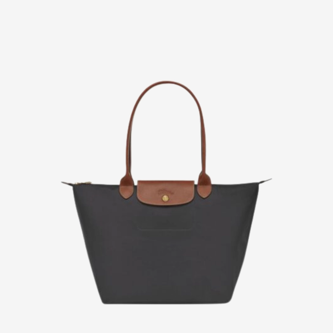 Longchamp Le Pliage Medium Tote Bag Graphite  Recycled Canvas