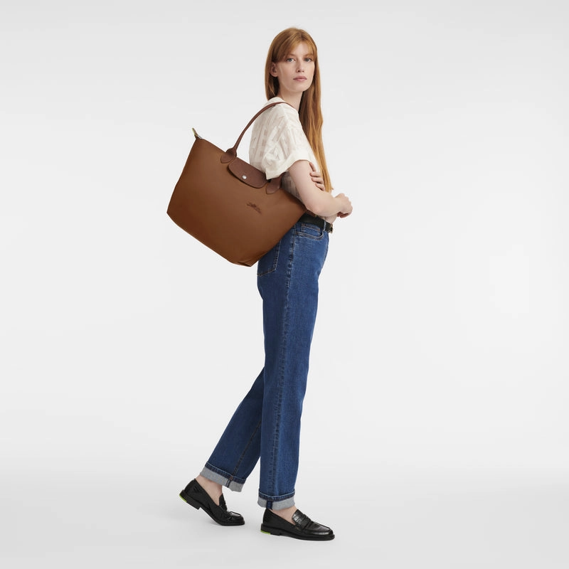 Longchamp Le Pliage Tote Cognac  Recycled Canvas