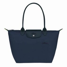 Longchamp Le Pliage Tote Green Bag Blue- Recycled Canvas