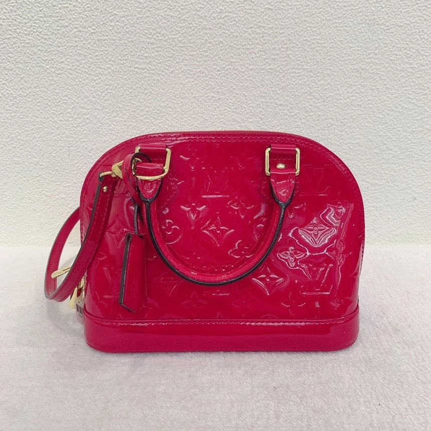 Louis Vuitton Alma BB Red Monogram Vernis Crossbody Bag