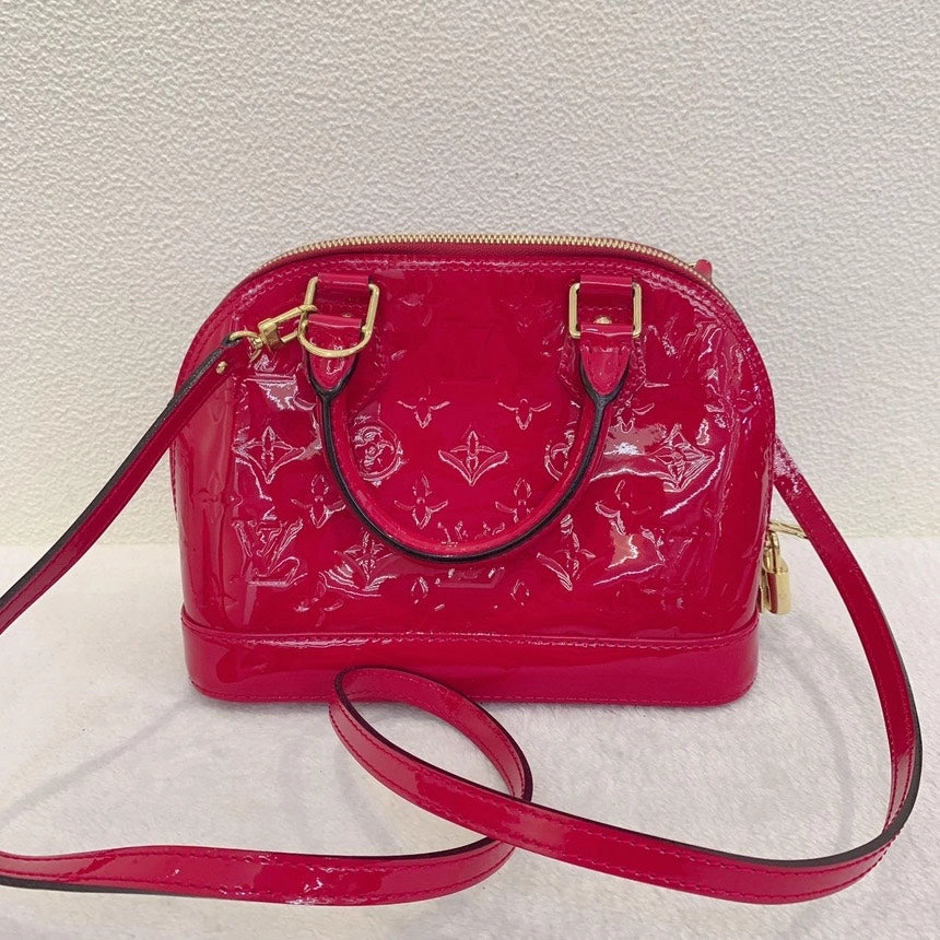 Louis Vuitton Alma BB Red Monogram Vernis Crossbody Bag
