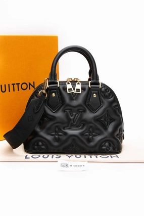 LOUIS VUITTON Black Alma Bubblegram BB Crossbody Bag