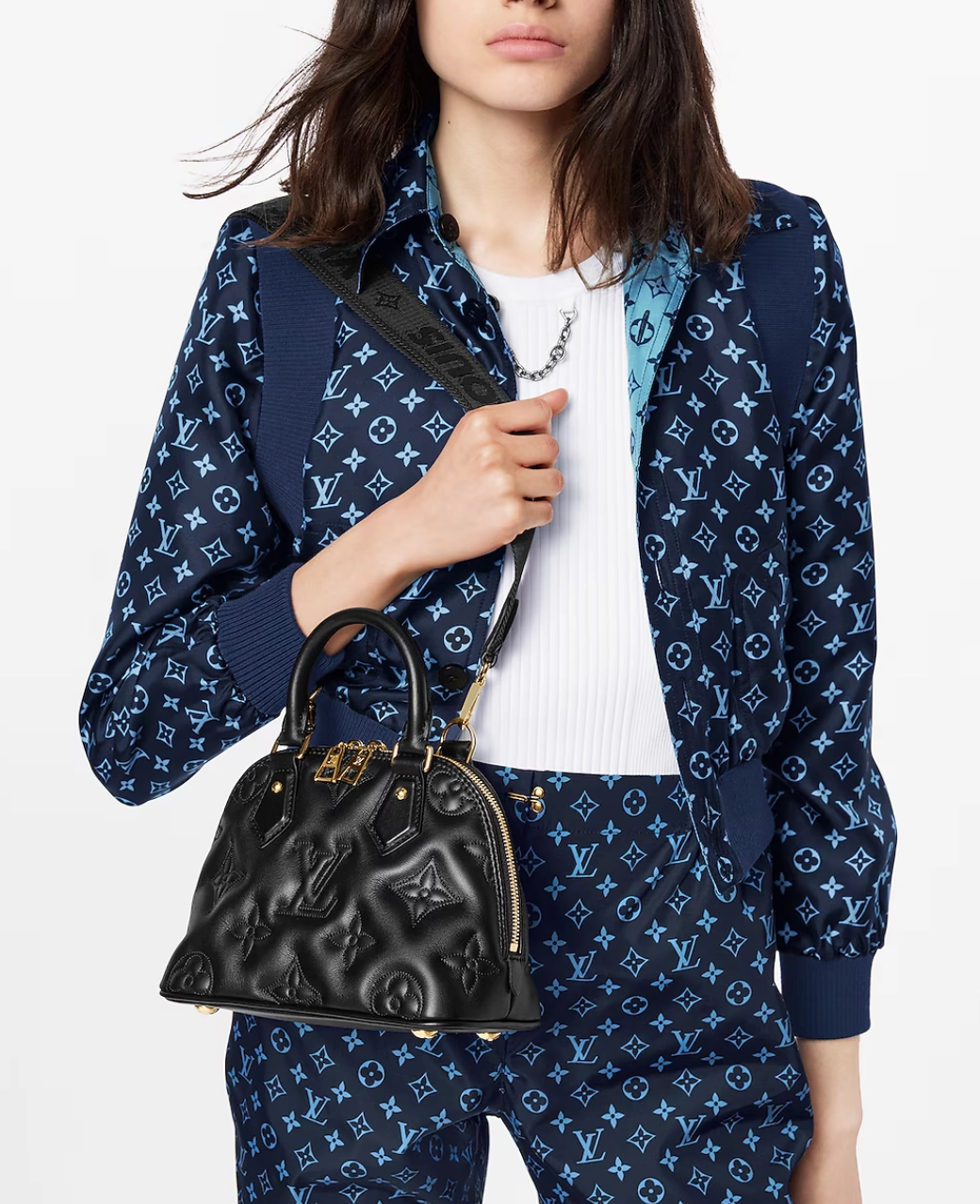 LOUIS VUITTON Black Alma Bubblegram BB Crossbody Bag