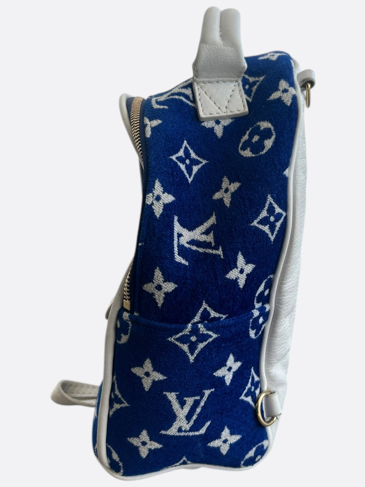 Louis Vuitton Blue & White Tennis Monogram Palm Springs Backpack