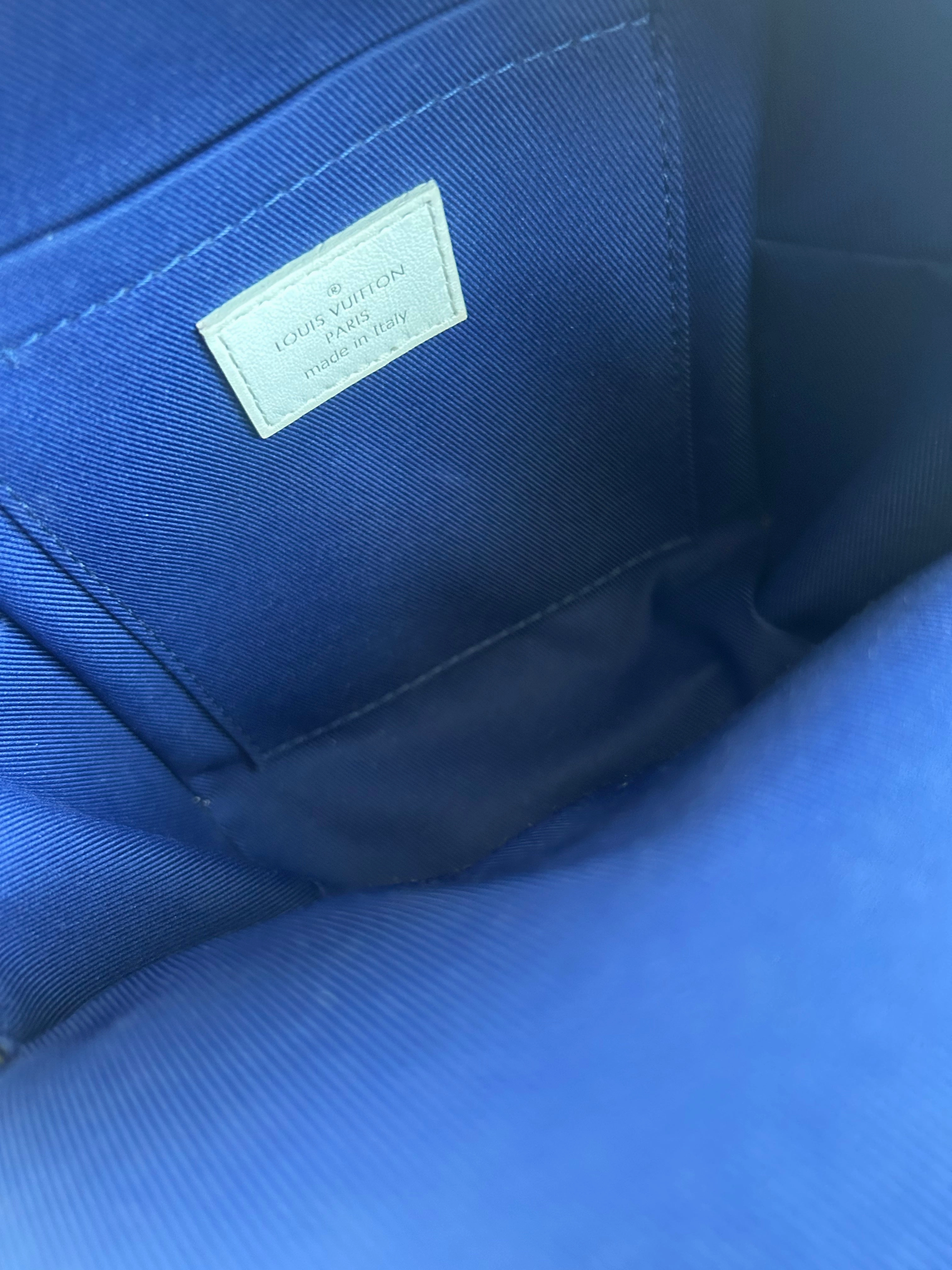 Louis Vuitton Blue & White Tennis Monogram Palm Springs Backpack