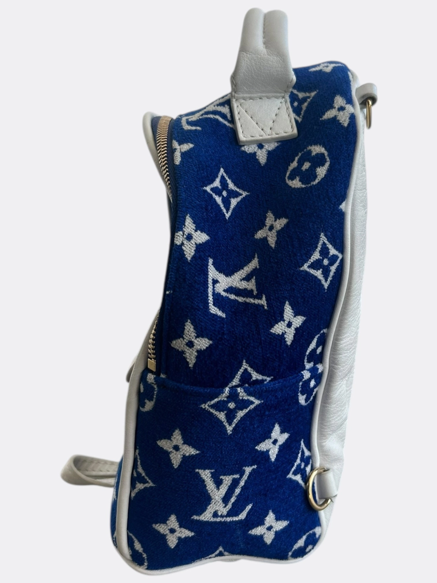 Louis Vuitton Blue & White Tennis Monogram Palm Springs Backpack
