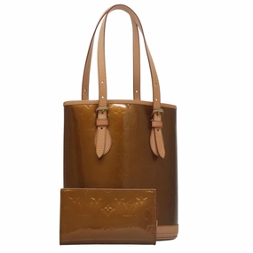 Louis Vuitton Bucket Brown Patent Leather Shoulder Bag