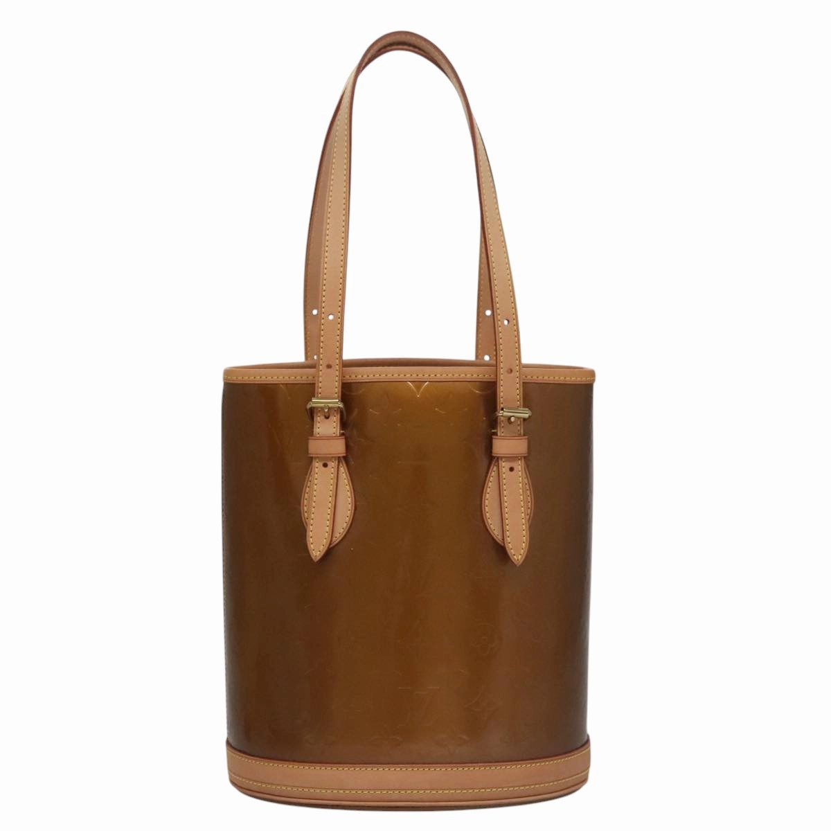 Louis Vuitton Bucket Brown Patent Leather Shoulder Bag