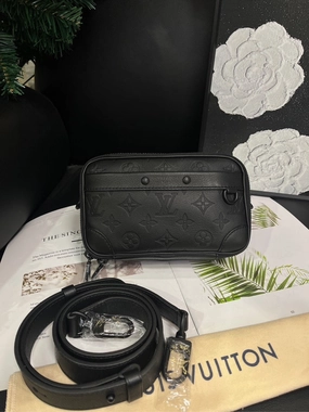Louis Vuitton Embossed Black Alpha Nano Camera Crossbody Bag