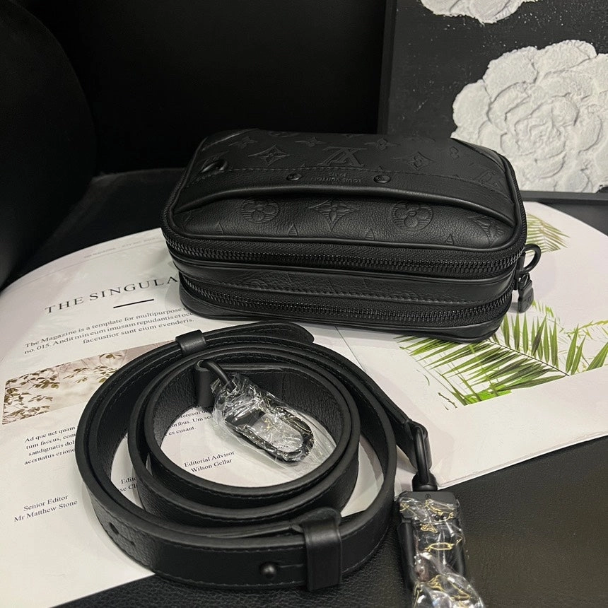 Louis Vuitton Embossed Black Alpha Nano Camera Crossbody Bag