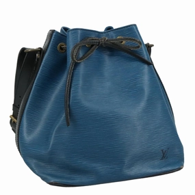 LOUIS VUITTON Epi Petit Noe Shoulder Bag Bicolor Black Blue M44152 yk16375