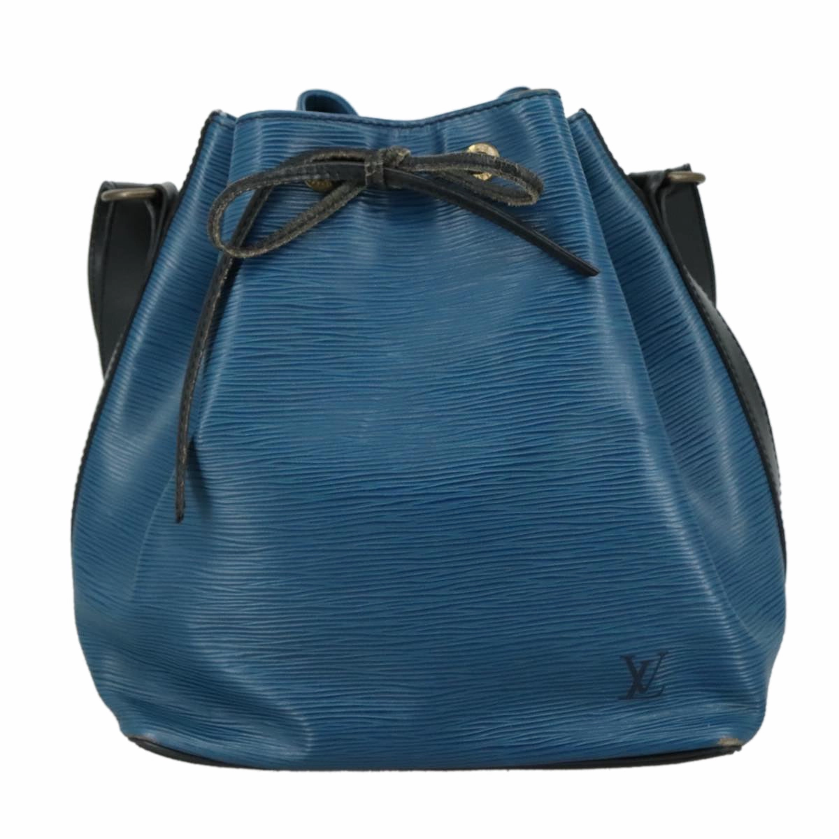 LOUIS VUITTON Epi Petit Noe Shoulder Bag Bicolor Black Blue M44152 yk16375