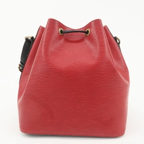 Louis Vuitton Epi Petit Noe Shoulder Bag Noir Castilian Red M44172