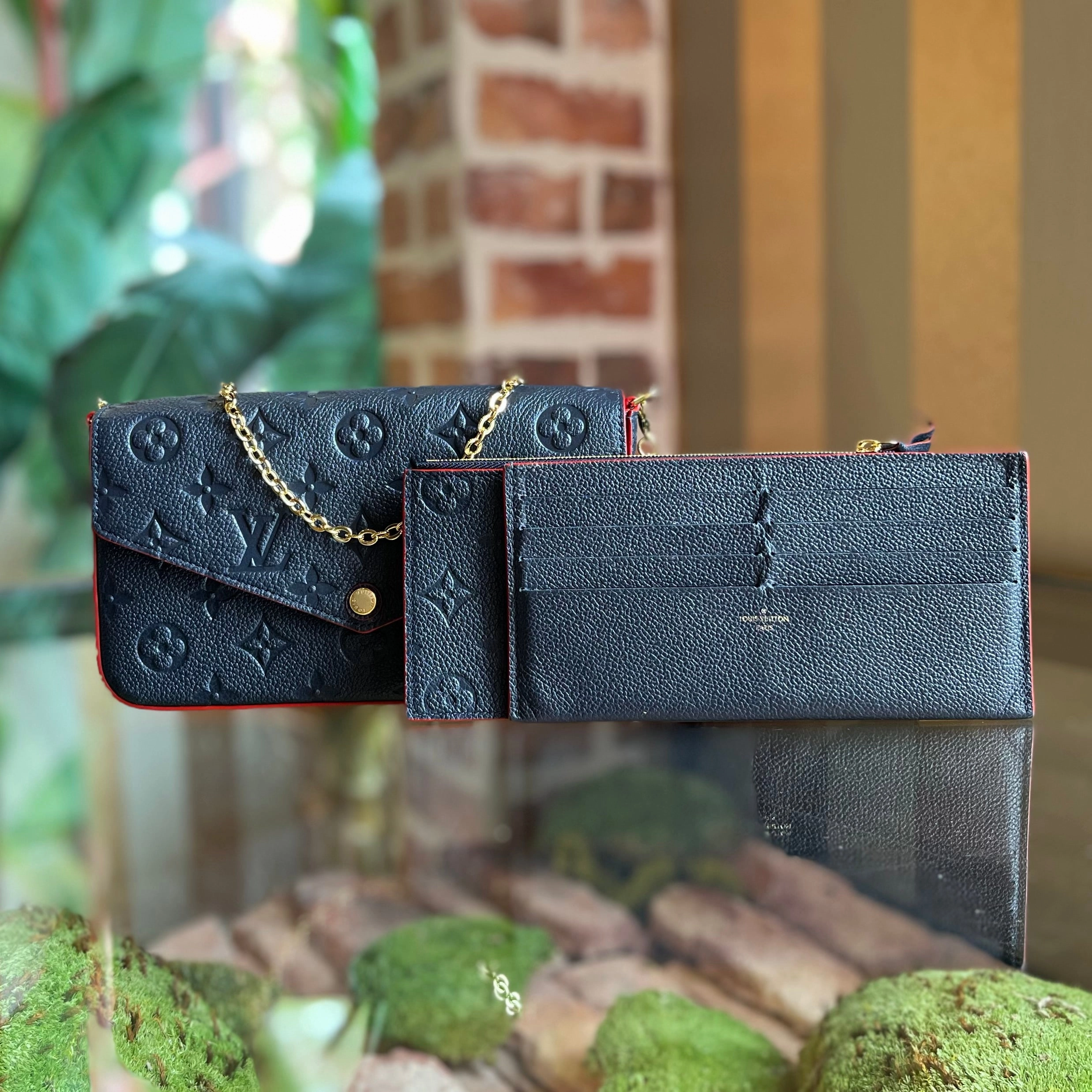 LOUIS VUITTON Felicie Pochette Monogram Empreinte Leather Crossbody Bag