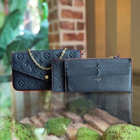 LOUIS VUITTON Felicie Pochette Monogram Empreinte Leather Crossbody Bag
