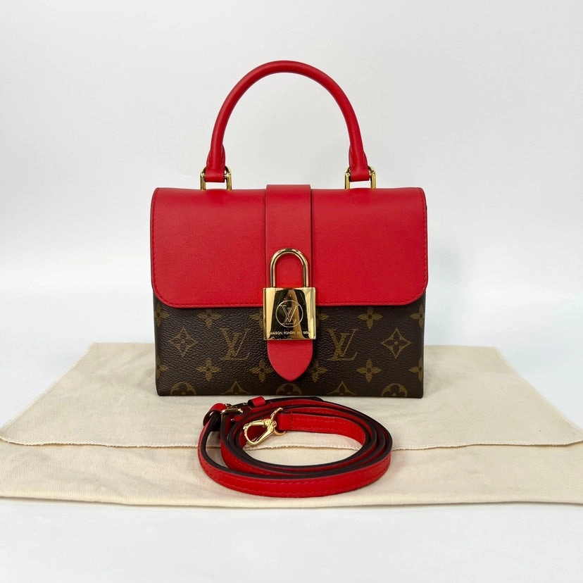 Louis Vuitton Locky BB Red Monogram Canvas Leather Shoulder Bag 21x16cm