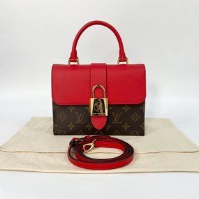 Louis Vuitton Locky BB Red Monogram Canvas Leather Shoulder Bag 21x16cm