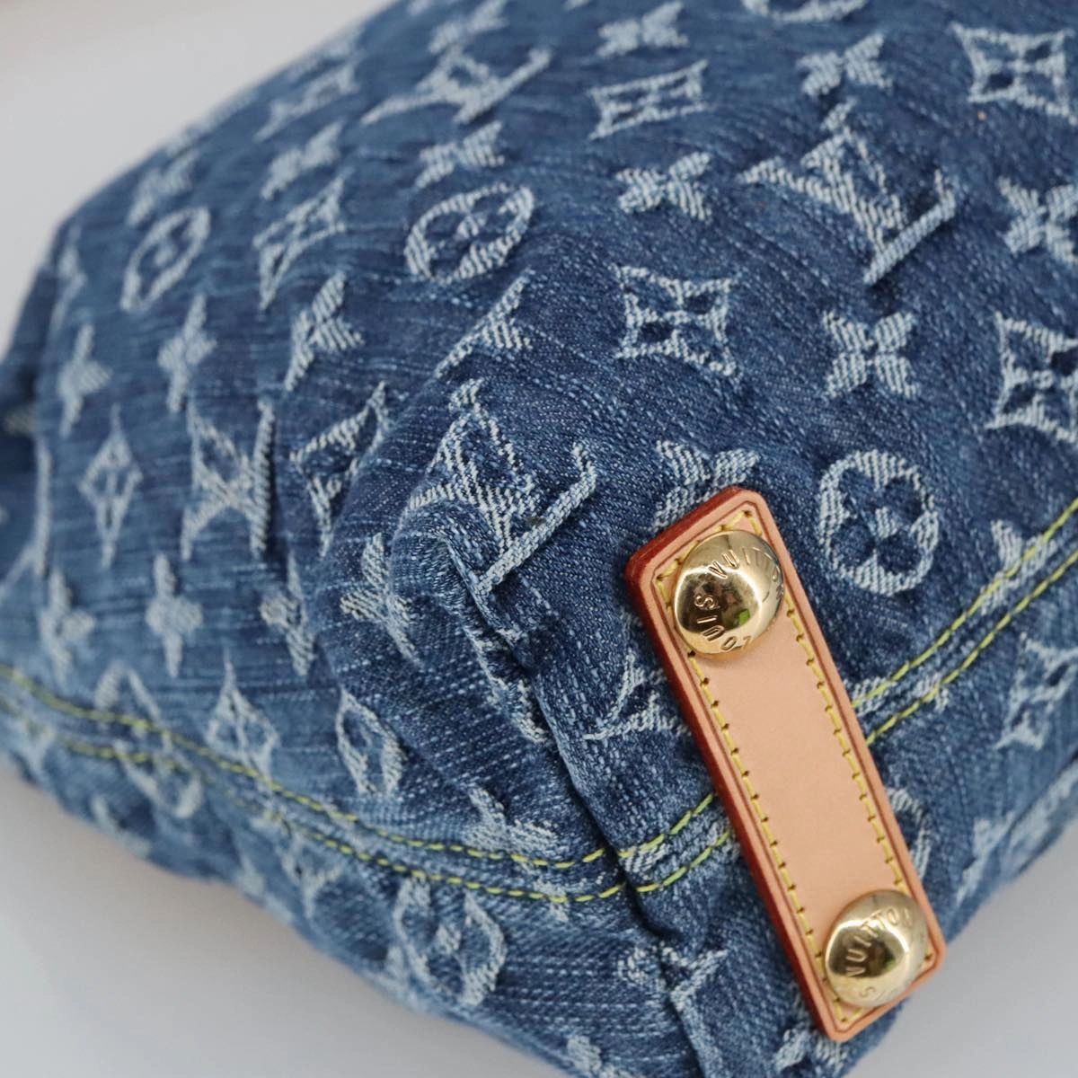 LOUIS VUITTON Monogram denim Buggy PM Shoulder Bag Blue M95049 LV yk16138S