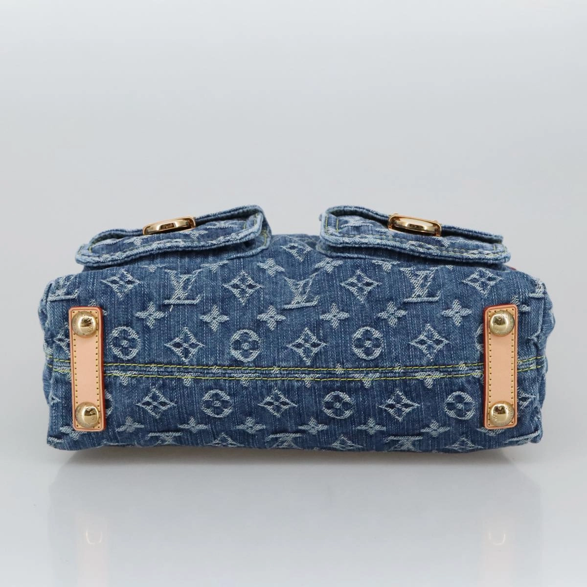 LOUIS VUITTON Monogram denim Buggy PM Shoulder Bag Blue M95049 LV yk16138S