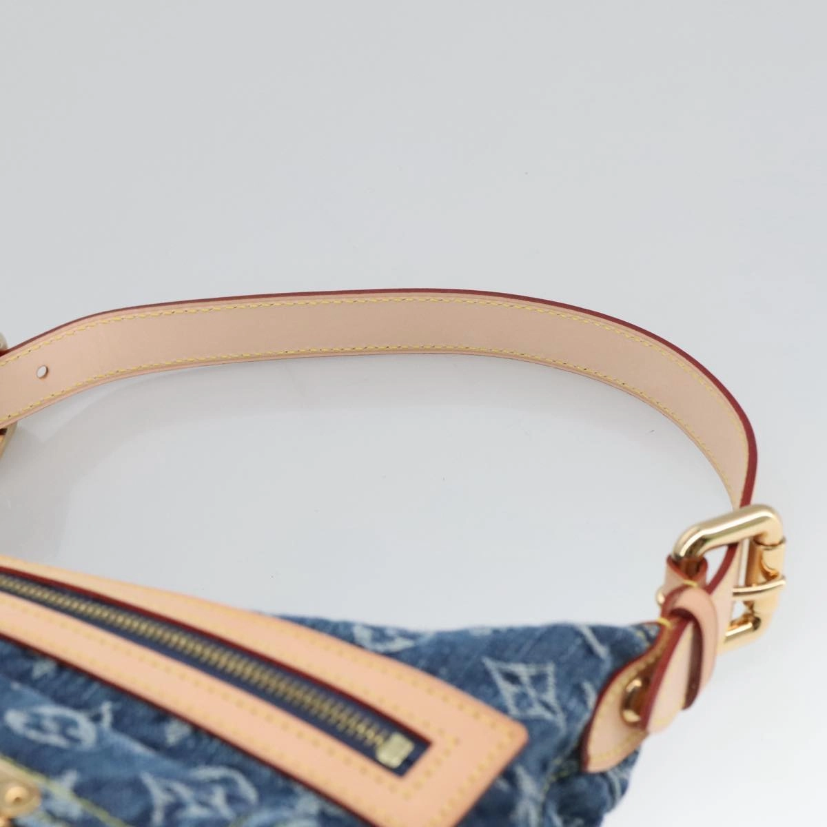 LOUIS VUITTON Monogram denim Buggy PM Shoulder Bag Blue M95049 LV yk16138S