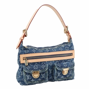 LOUIS VUITTON Monogram denim Buggy PM Shoulder Bag Blue M95049 LV yk16138S