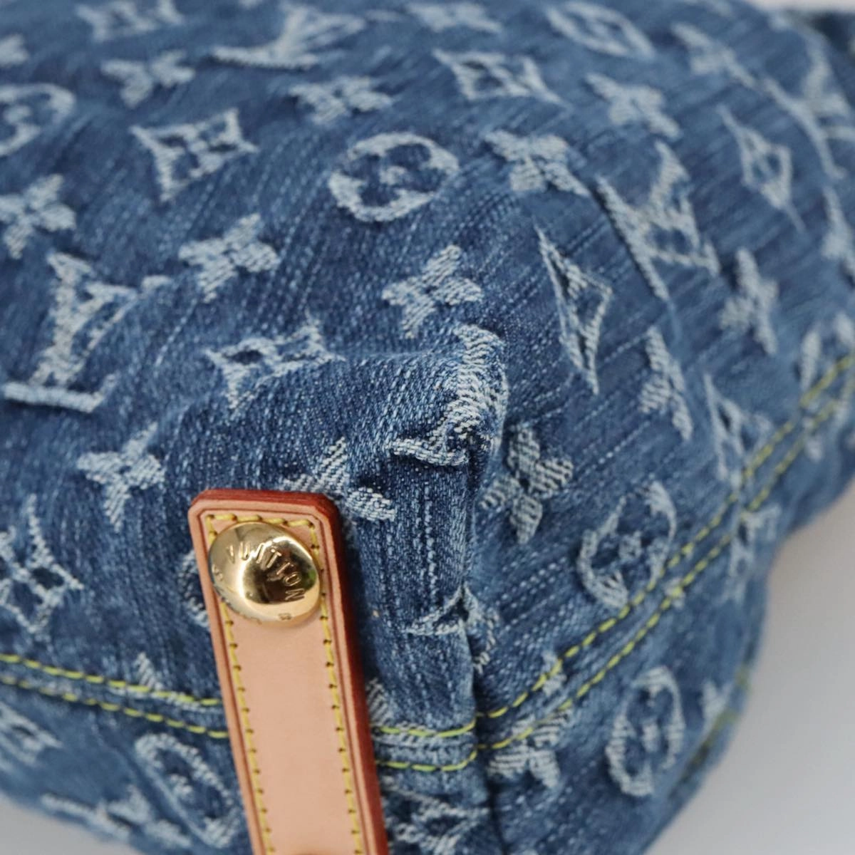 LOUIS VUITTON Monogram denim Buggy PM Shoulder Bag Blue M95049 LV yk16138S