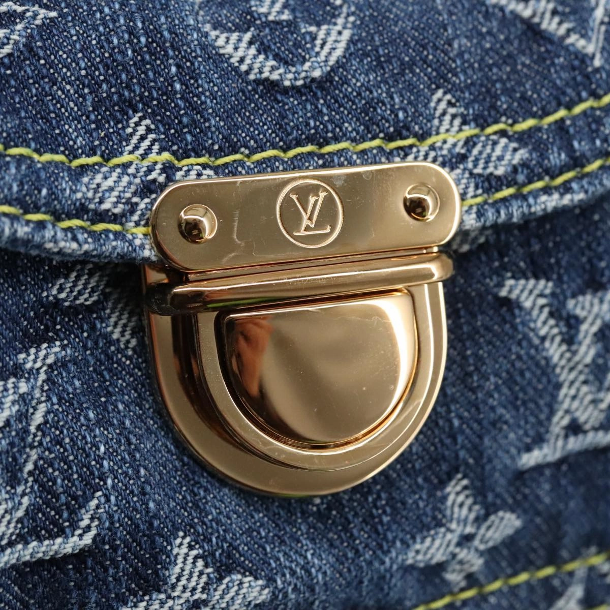 LOUIS VUITTON Monogram denim Buggy PM Shoulder Bag Blue M95049 LV yk16138S
