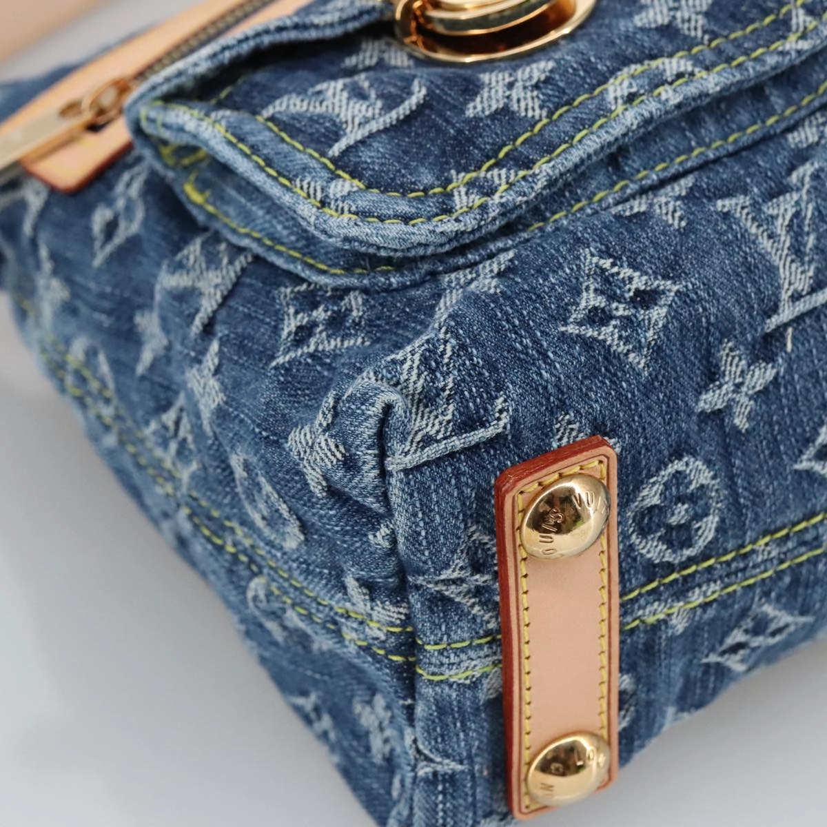 LOUIS VUITTON Monogram denim Buggy PM Shoulder Bag Blue M95049 LV yk16138S