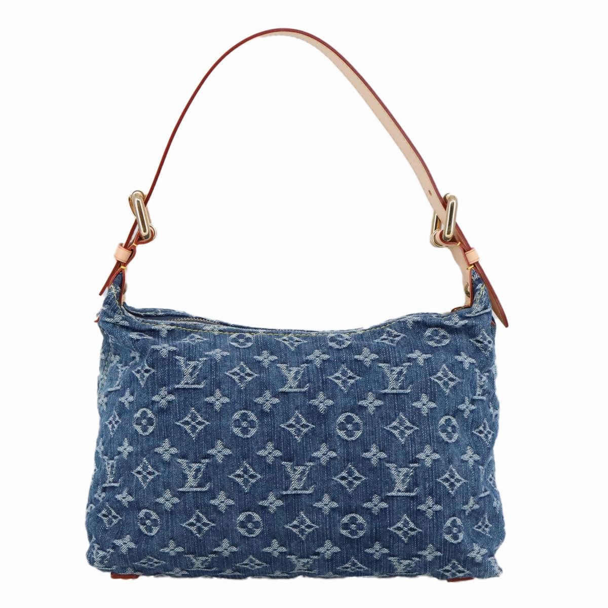 LOUIS VUITTON Monogram denim Buggy PM Shoulder Bag Blue M95049 LV yk16138S