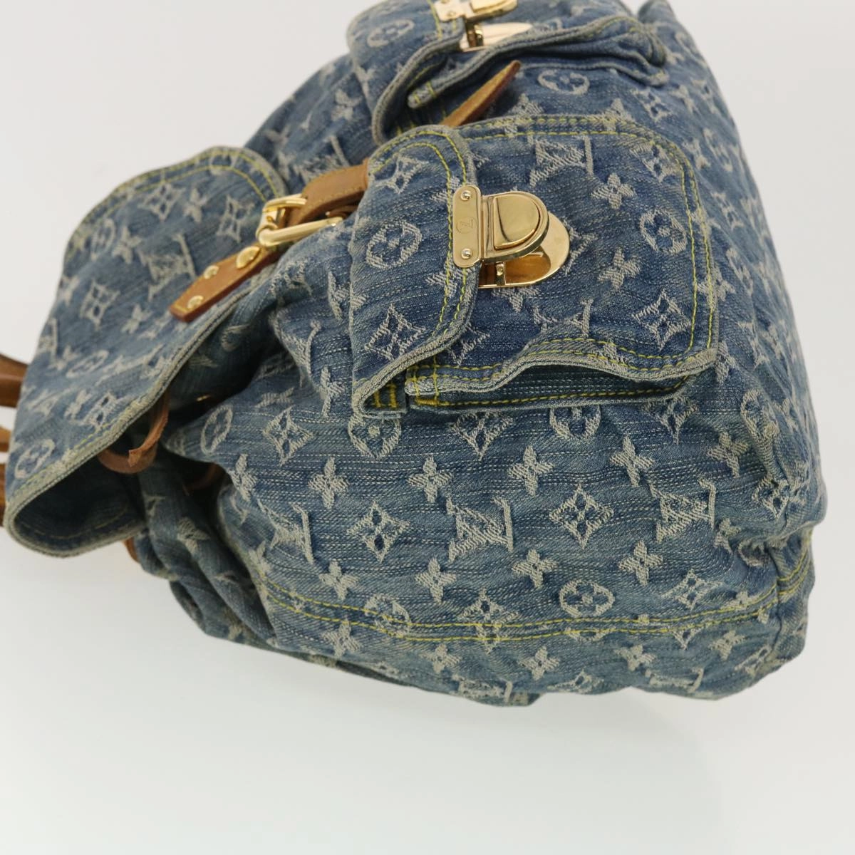 LOUIS VUITTON Monogram Denim Sac A Dos GM Backpack Blue M95056 LV 30454A