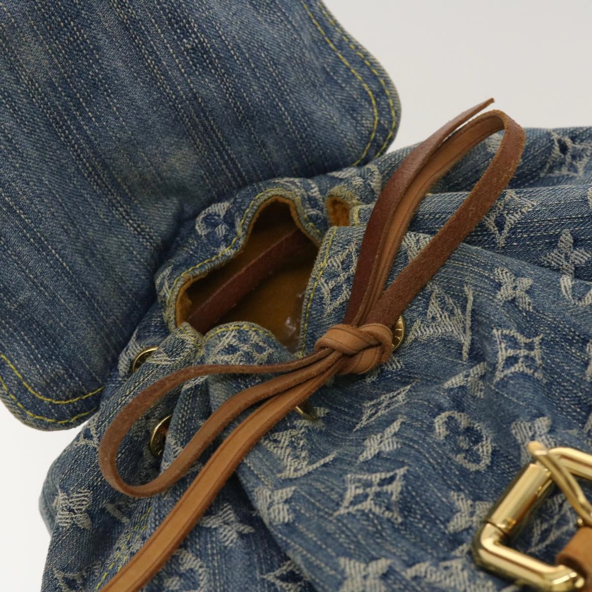 LOUIS VUITTON Monogram Denim Sac A Dos GM Backpack Blue M95056 LV 30454A